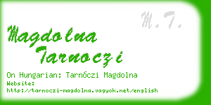 magdolna tarnoczi business card